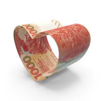 Heart Shape 1000 Hong Kong Dollars Notes PNG & PSD Images