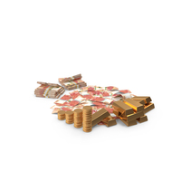 Pile 1000 Hong Kong Dollars Money Lots Gold Coins PNG & PSD Images