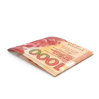 Two 1000 Hong Kong Dollars Note Folded Money PNG & PSD Images