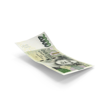 2000 Czech Korun Money Falling Single Note Ground PNG & PSD Images