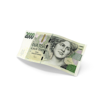 2000 Czech Korun Money Slant Falling Note PNG & PSD Images