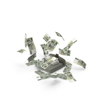 Brief Case Falling 2000 Czech Korun Money Bill PNG & PSD Images