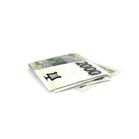 Double 2000 Czech Korun Fold On Ground PNG & PSD Images