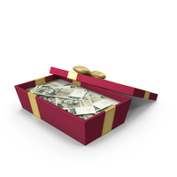 Gift Box Open With 2000 Czech Korun Money Notes PNG & PSD Images