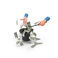 Hand Magic Hat 2000 Czech Korun Money Fly Out PNG & PSD Images