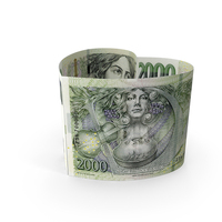 Heart Shape 2000 Czech Korun Note PNG & PSD Images