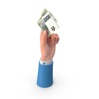 Hand Holding Raise 2000 Czech Korun Bill PNG & PSD Images