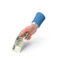 Right Hand Giving 2000 Czech Korun Note Money PNG & PSD Images