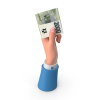 Rising Hand Holding 2000 Czech Korun Note PNG & PSD Images