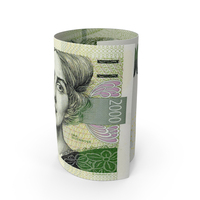 Single 2000 Czech Korun Money Role Note PNG & PSD Images