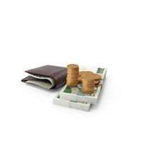 Wallet 2000 Czech Korun Money Bills Gold Coins PNG & PSD Images