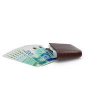 Brown Wallet Close Israel 200 Shekels Money Bill PNG & PSD Images