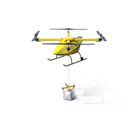 Aerial Cargo Delivery Drone with Suspended Load PNG & PSD Images
