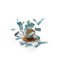 Gold Falling Israel 200 Shekels Money Bag PNG & PSD Images