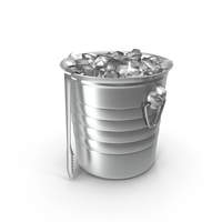 Bar Utility Ice Bucket with Tongs PNG & PSD Images