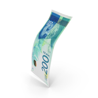 Israel 200 Shekels Money Single Note Falling Vertical PNG & PSD Images