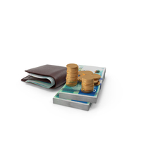 Wallet Israel 200 Shekels Money Bills Gold Coins PNG & PSD Images
