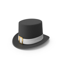 Gothic Costume Top Hat With Buckle Black PNG & PSD Images