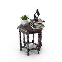 Side Table With Decor PNG & PSD Images