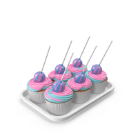Cupcakes On A Tray PNG & PSD Images