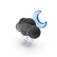 Moonlit Snow Weather Icon PNG & PSD Images