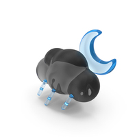 Moonlit Rain Weather Icon PNG & PSD Images