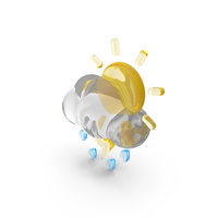 Partly Cloudy with Thunderstorm Weather Icon PNG & PSD Images