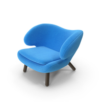 Blue Minimal Cute Armchair PNG & PSD Images