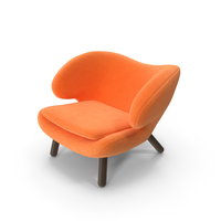 Orange Minimal Cute Armchair PNG & PSD Images