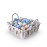 Easter Eggs In A Basket PNG & PSD Images