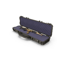 Assembled Gold AK 47 In Open Hard Case PNG & PSD Images