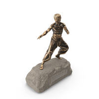 Small Bronze Figure Of Bruce Lee On Stone Pedestal PNG & PSD Images