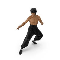 Toy Bruce Lee In Martial Pose PNG & PSD Images