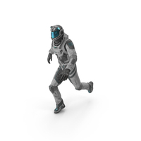 Running Futuristic Astronaut with Visor PNG & PSD Images