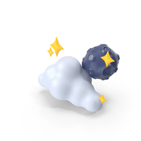 Cloudy Weather Night Cartoon PNG & PSD Images