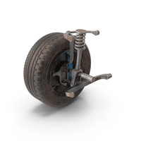 Dirty Mercedes Front Car Wheel Rim with Suspension PNG & PSD Images