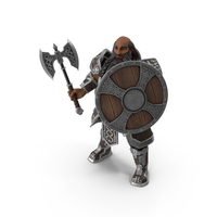 Dwarf Character in Armor Standing PNG & PSD Images