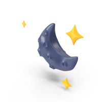 Crescent Moon With Stars Cartoon PNG & PSD Images