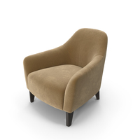 Modern Beige Velvet Armchair PNG & PSD Images