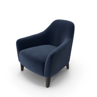 Modern Navy Velvet Armchair PNG & PSD Images