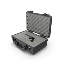 Hard Gun Case By Pelican With Colt Style Revolver PNG & PSD Images