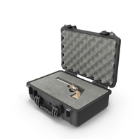 Hard Gun Case with Classic Revolver Black PNG & PSD Images