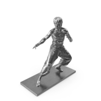 Miniature Silver Figure Of Bruce Lee PNG & PSD Images
