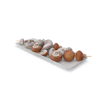 Mushrooms on Wooden Skewers PNG & PSD Images