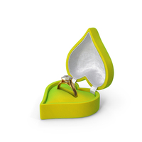 Diamond Gold Ring In Heart Shaped Green Box PNG & PSD Images