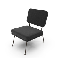 Minimalist Black Lounge Chair with Metal Legs PNG & PSD Images