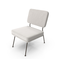 Minimalist Lounge Chair With Metal Legs PNG & PSD Images