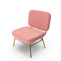 Modern Pink Boucle Lounge Chair With Metal Legs PNG & PSD Images