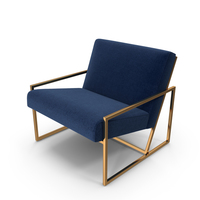 Modern Navy Lounge Chair With Metal Frame PNG & PSD Images