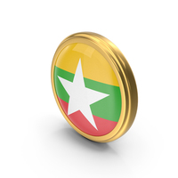 Round Flag of Myanmar PNG & PSD Images